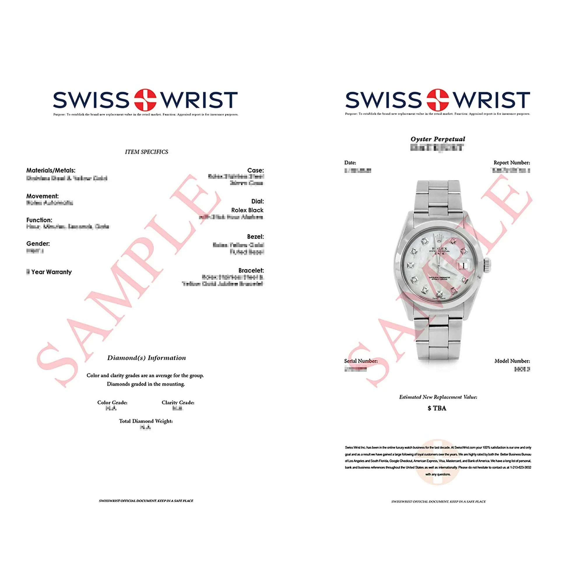 Pre-Owned Rolex 1500 Men's 34mm Date Wristwatch Mother of Pearl Diamond (3 Year Warranty) (Good)