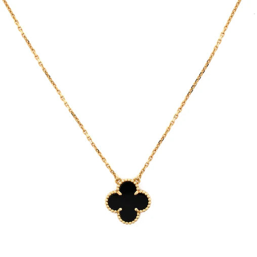 Product Thumbnail 1Product Thumbnail 2Product Thumbnail 3 These are professional pictures of the actual item offered by Rebag Van Cleef & Arpels Vintage Alhambra Pendant Necklace 18K Yellow Gold and Onyx