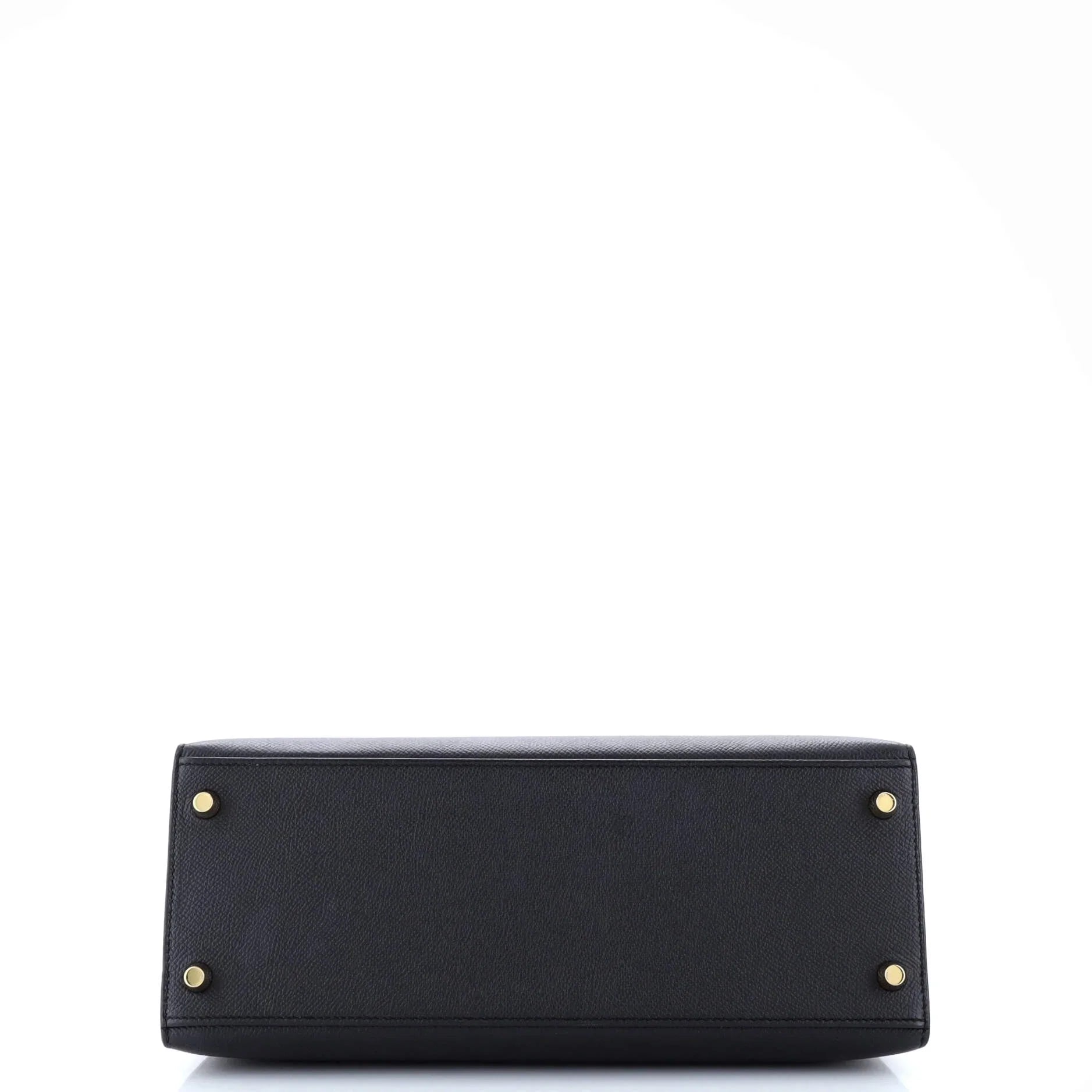 Pre-Owned Kelly Handbag Noir Epsom with Gold Hardware 28 By
