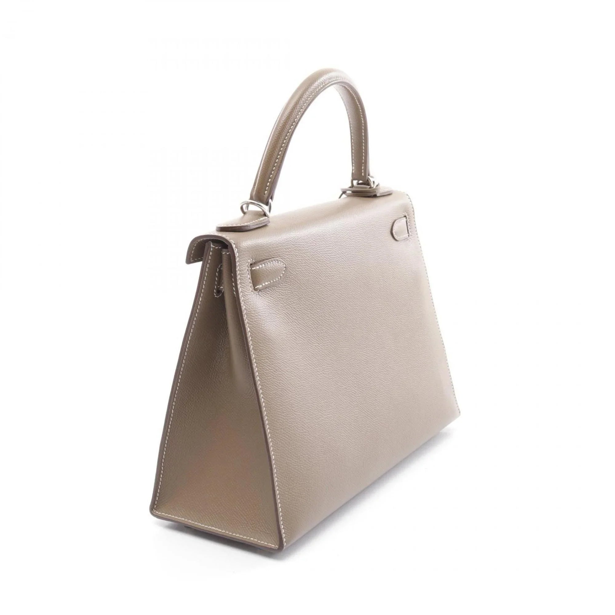 Pre-Owned Hermes Kelly 28 Handbag Bag Epsom Leather Women's Beige (Good)