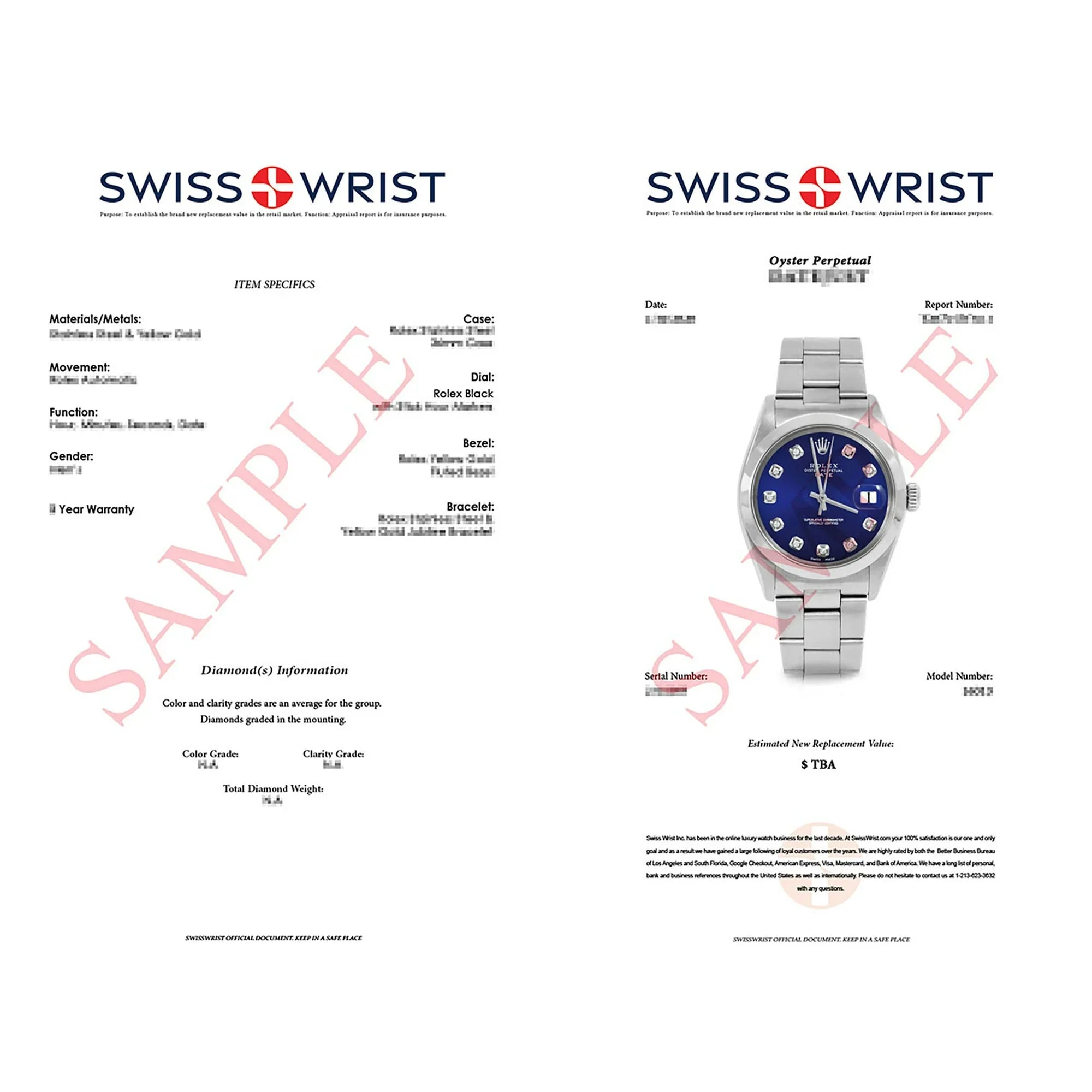 Pre-Owned Rolex 1500 Men's 34mm Date Wristwatch Blue Diamond (3 Year Warranty) (Good)