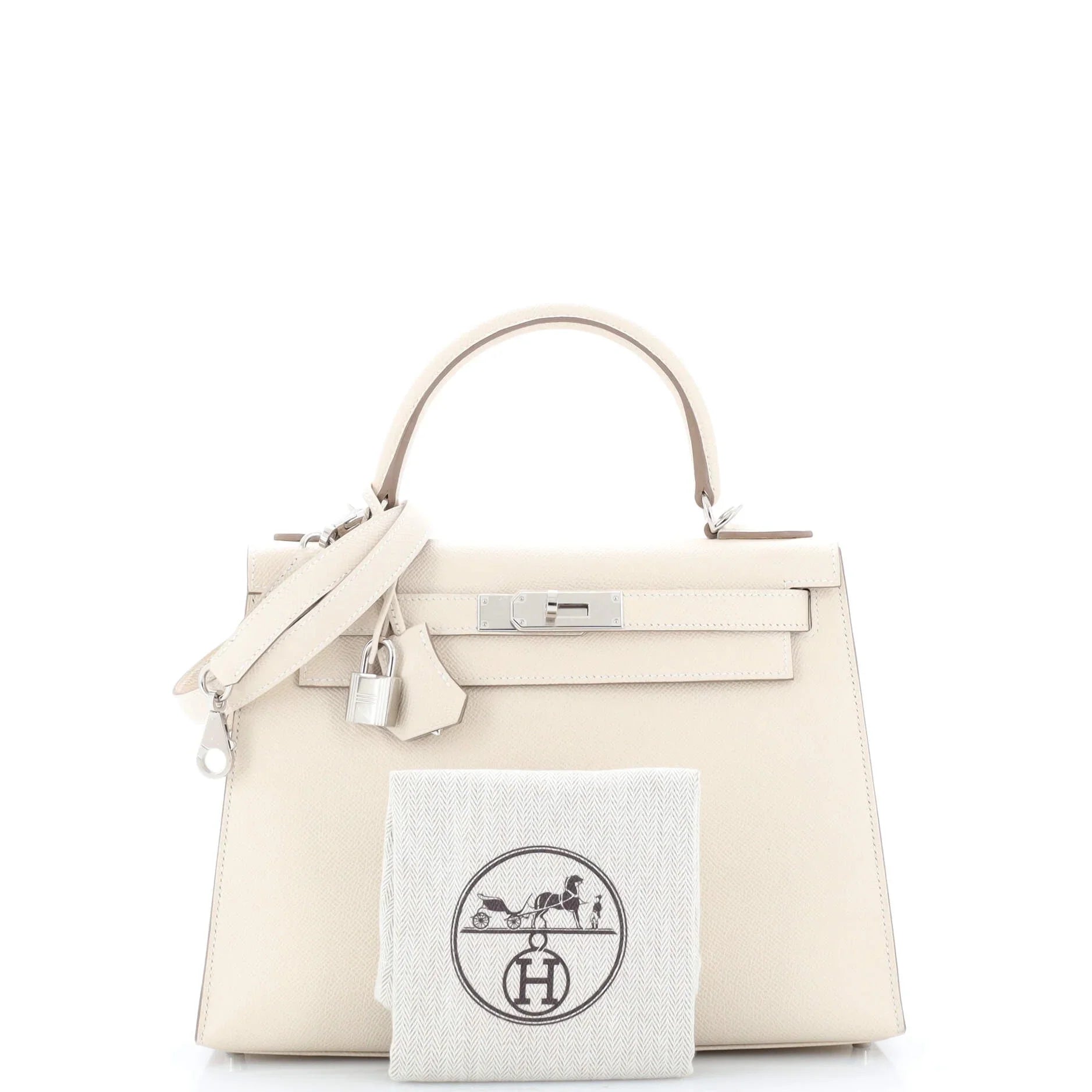 Pre-Owned Kelly Handbag Light Epsom with Palladium Hardware 28