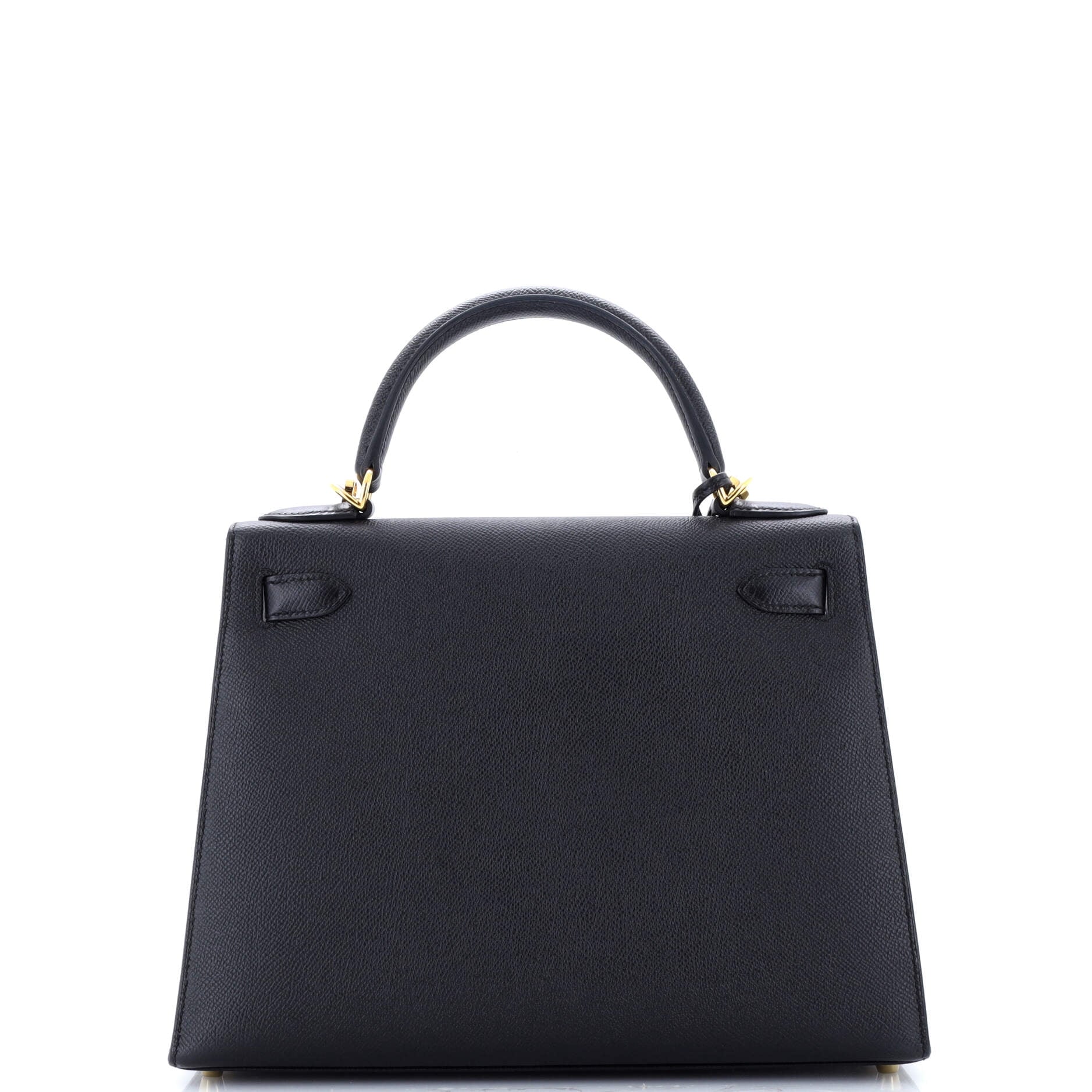 Pre-Owned HERMES Kelly 25 Handbag Black Epsom with Gold Hardware