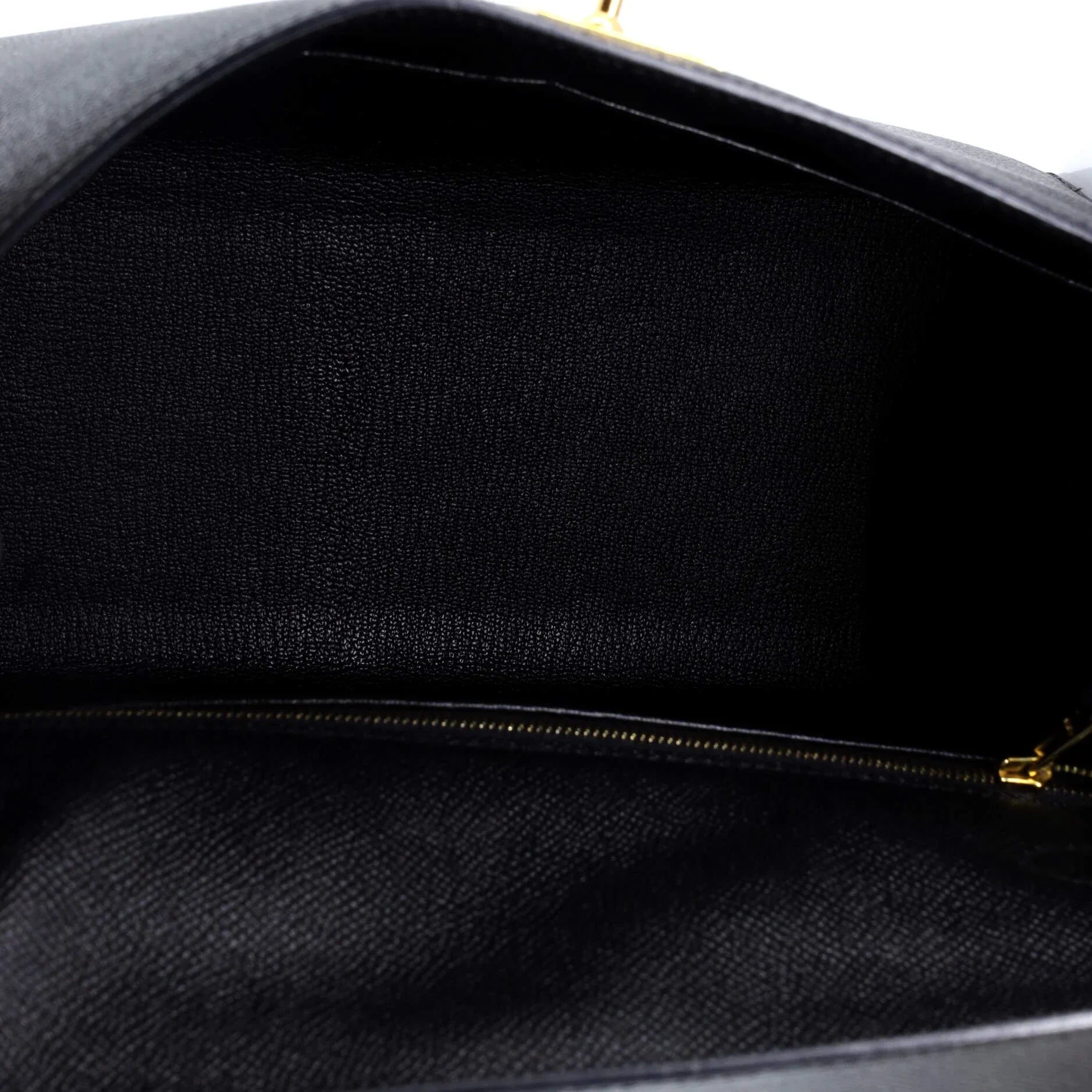 Pre-Owned Kelly Handbag Noir Epsom with Gold Hardware 28 By