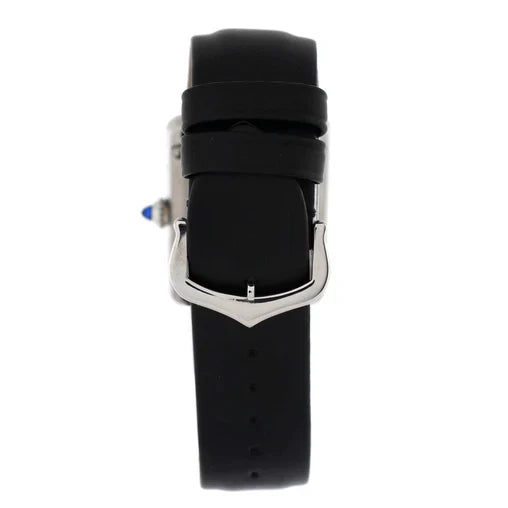 Cartier Must de Cartier Tank Quartz Watch Stainless Steel and Satin with Diamond Bezel 25