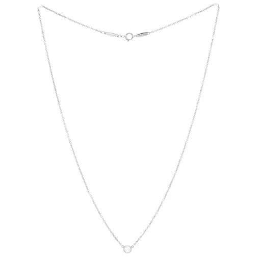 Tiffany & Co. Elsa Peretti Diamonds By The Yard Pendant Necklace Platinum with Diamond .19CT
