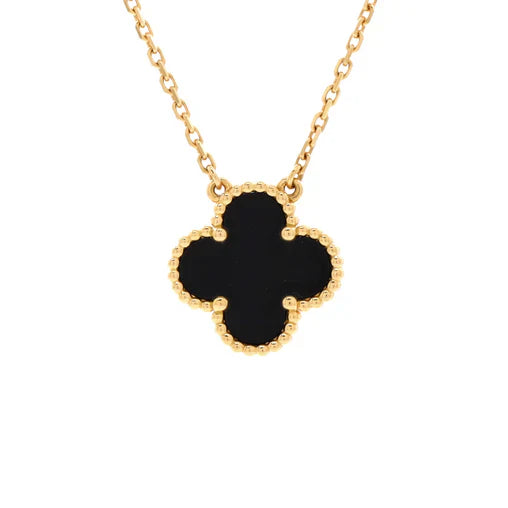 Product Thumbnail 1Product Thumbnail 2Product Thumbnail 3 These are professional pictures of the actual item offered by Rebag Van Cleef & Arpels Vintage Alhambra Pendant Necklace 18K Yellow Gold and Onyx (Copy)
