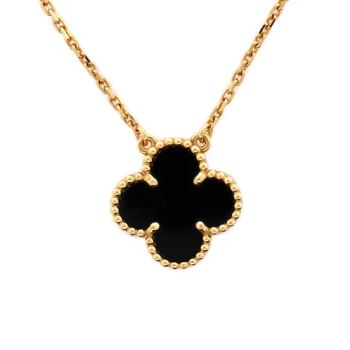 Product Thumbnail 1Product Thumbnail 2Product Thumbnail 3 These are professional pictures of the actual item offered by Rebag Van Cleef & Arpels Vintage Alhambra Pendant Necklace 18K Yellow Gold and Onyx (Copy)