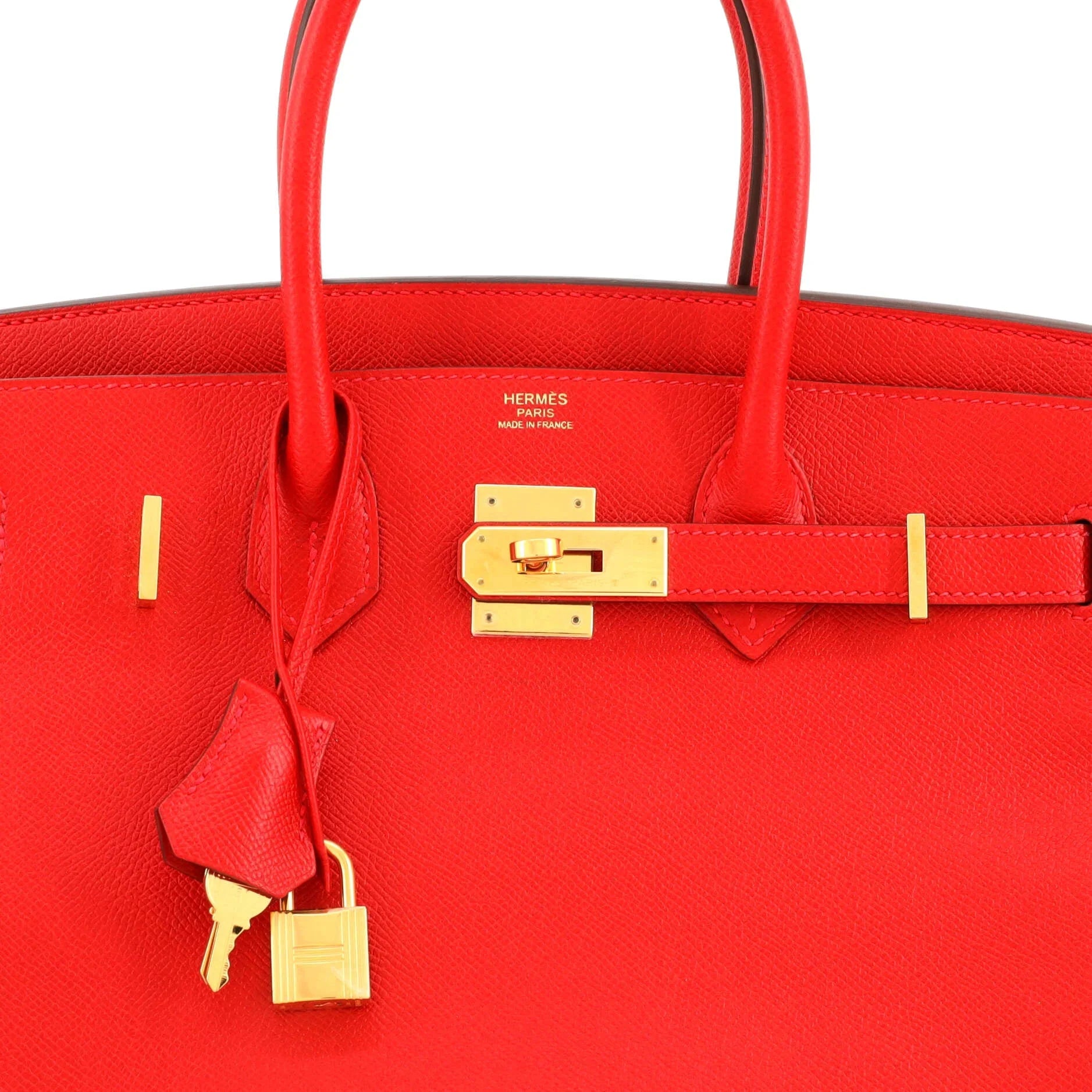 Pre-Owned Birkin Handbag Rouge Casaque Epsom with Gold Hardware 30