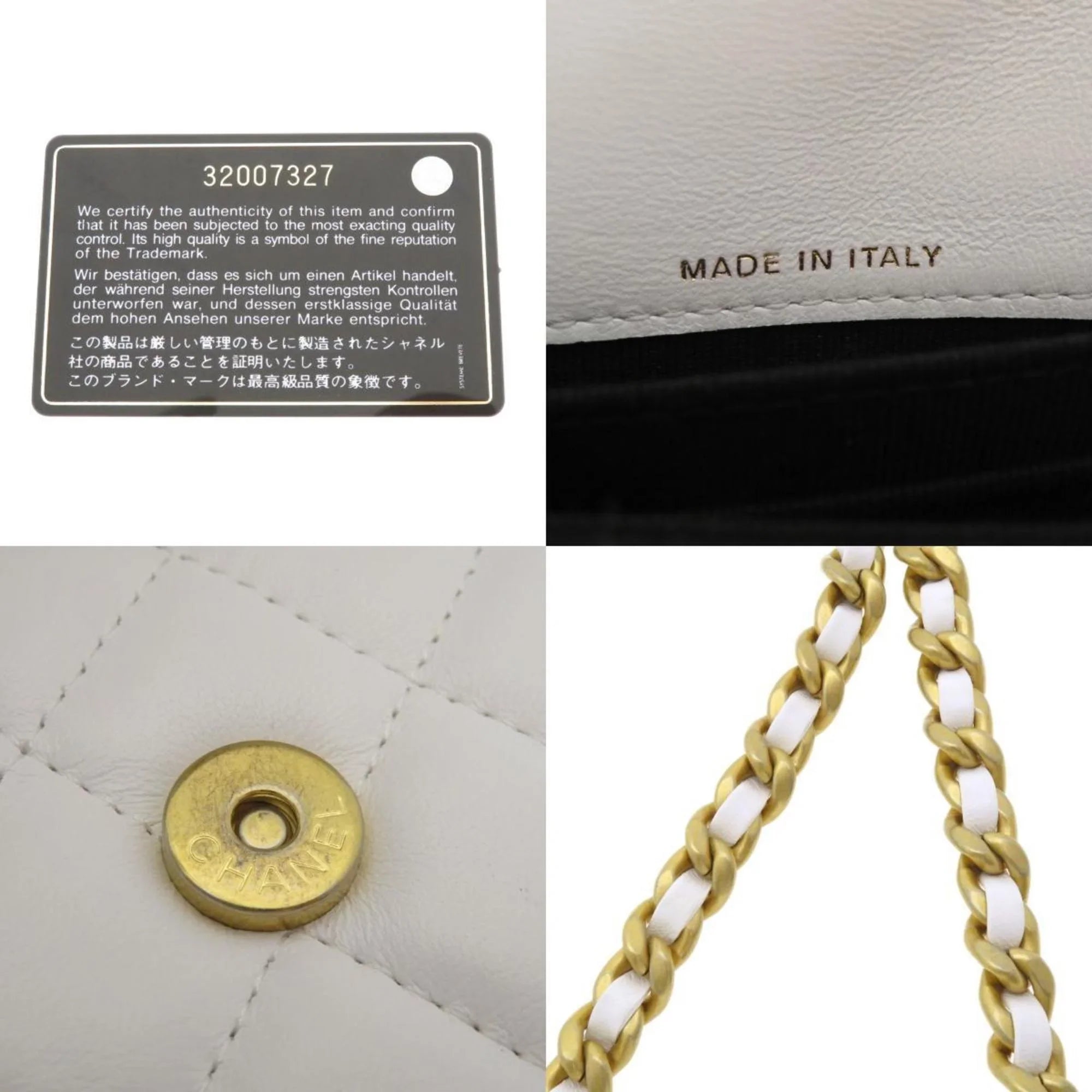 Pre-Owned Chanel Chain Wallet Coco Mark Matelasse Shoulder Bag Lambskin Women's CHANEL (Good)