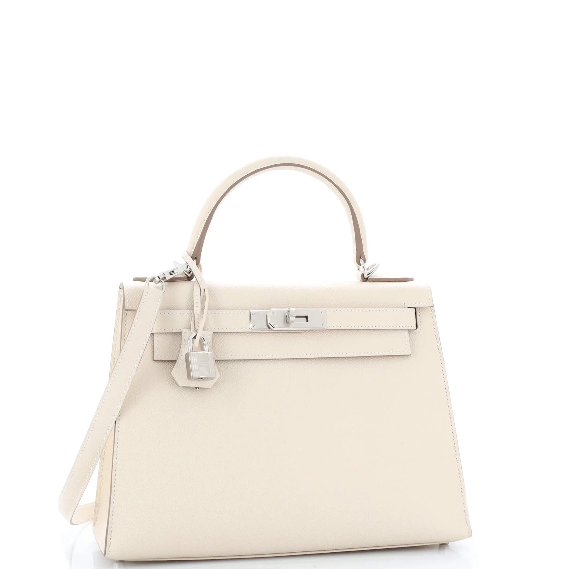 Pre-Owned Kelly Handbag Light Epsom with Palladium Hardware 28