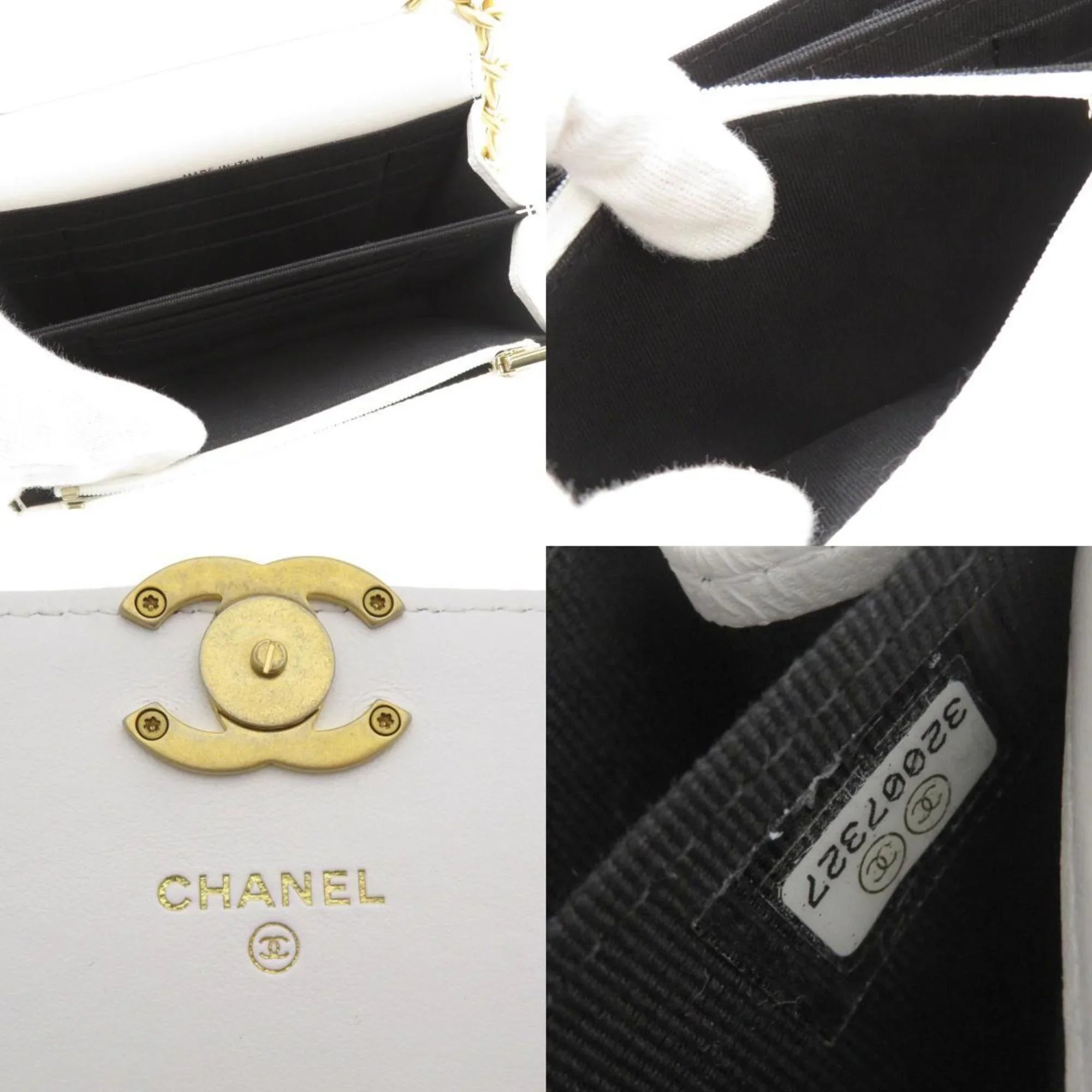 Pre-Owned Chanel Chain Wallet Coco Mark Matelasse Shoulder Bag Lambskin Women's CHANEL (Good)