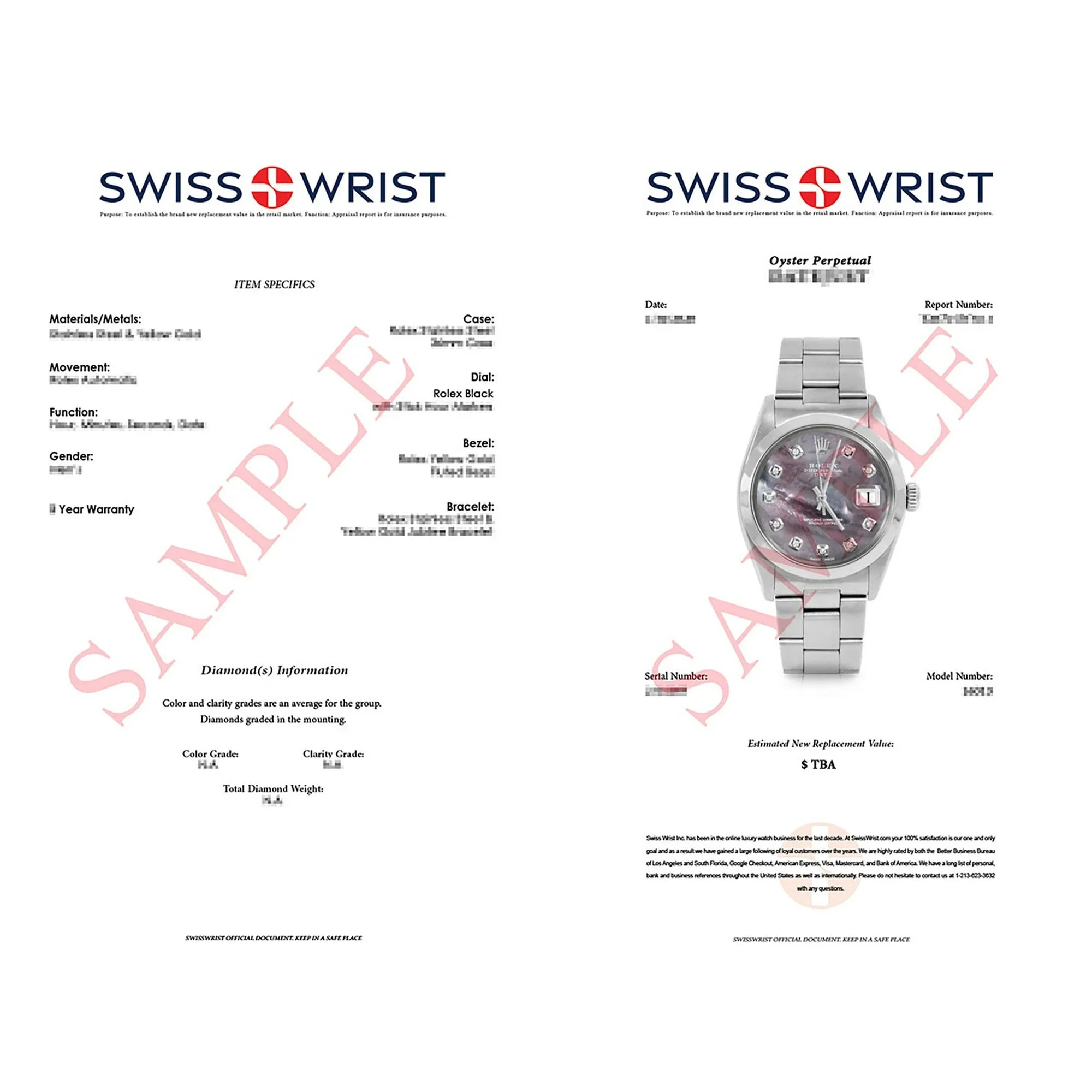 Pre-Owned Rolex 1500 Men's 34mm Date Watch, Custom Black Mother of Pearl Diamond Dial &amp; Rolex Stainless Steel Smooth / Domed Bezel on Rolex Stainless Steel Oyster Band