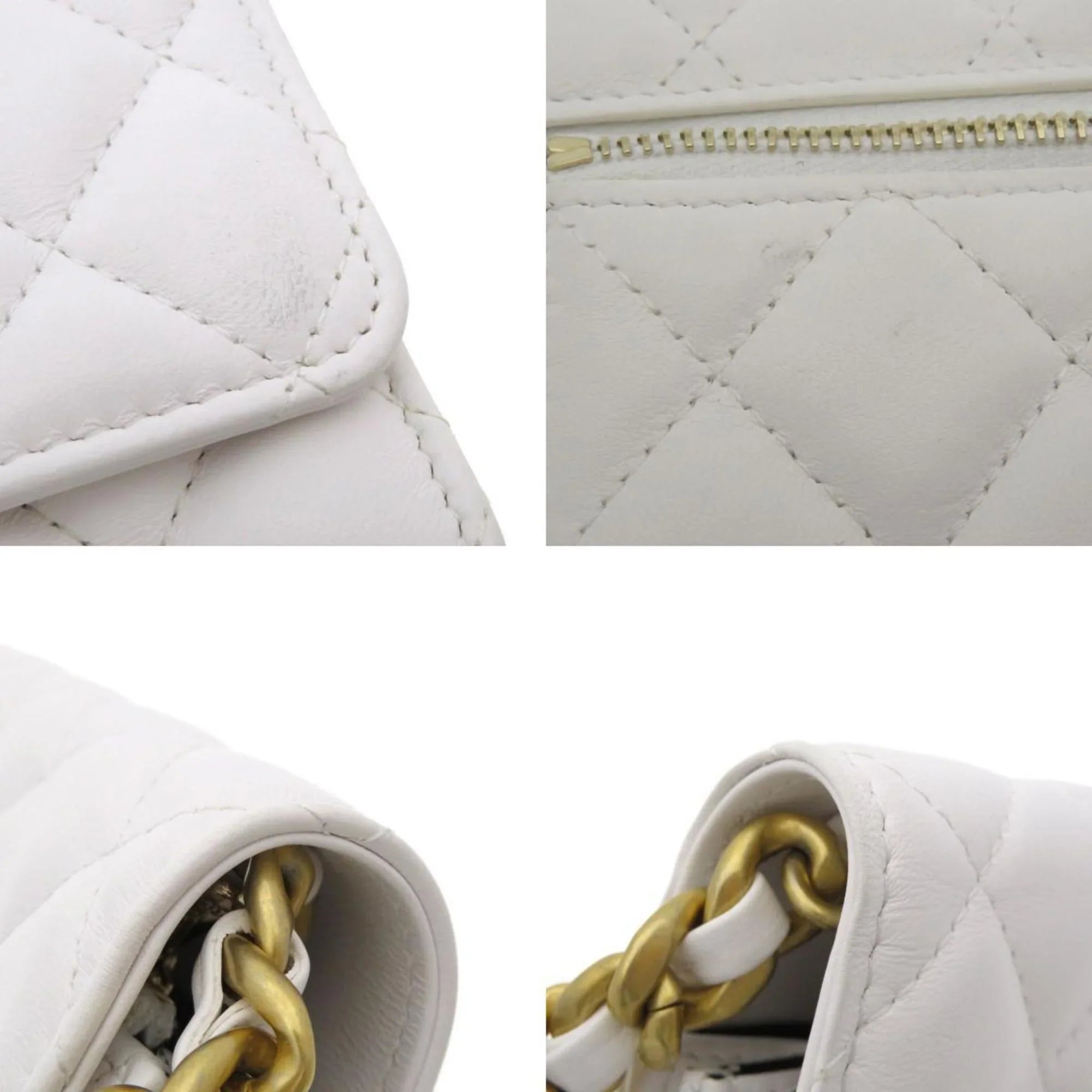 Pre-Owned Chanel Chain Wallet Coco Mark Matelasse Shoulder Bag Lambskin Women's CHANEL (Good)