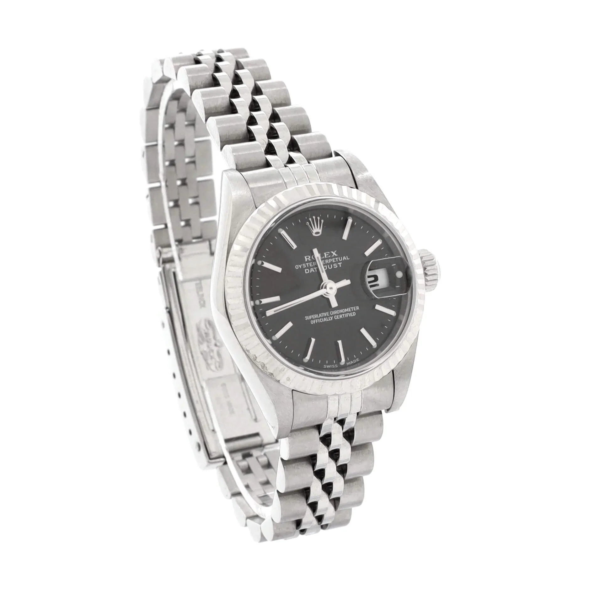 Pre-Owned Oyster Perpetual Datejust Automatic Watch Stainless Steel and White Gold 26